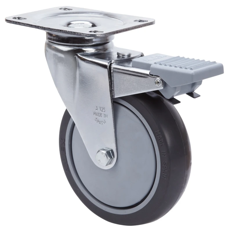 Rueda para camilla de hospital giratoria con freno goma Alex