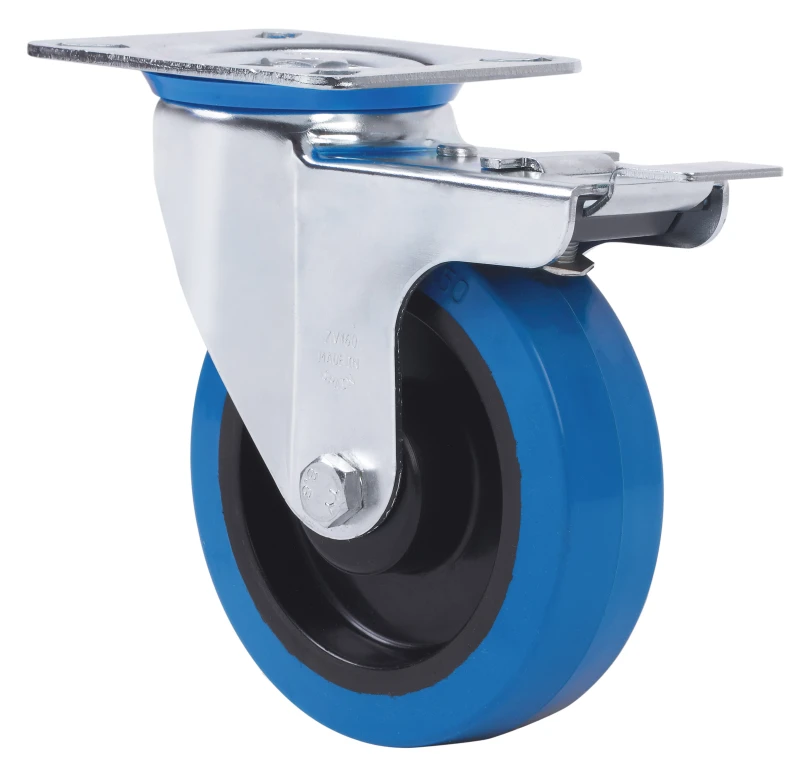 Rueda industrial alta carga giratoria con freno goma Alex