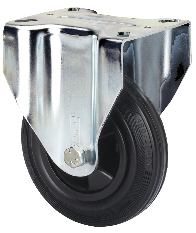 Rueda industrial fija alta carga goma Alex