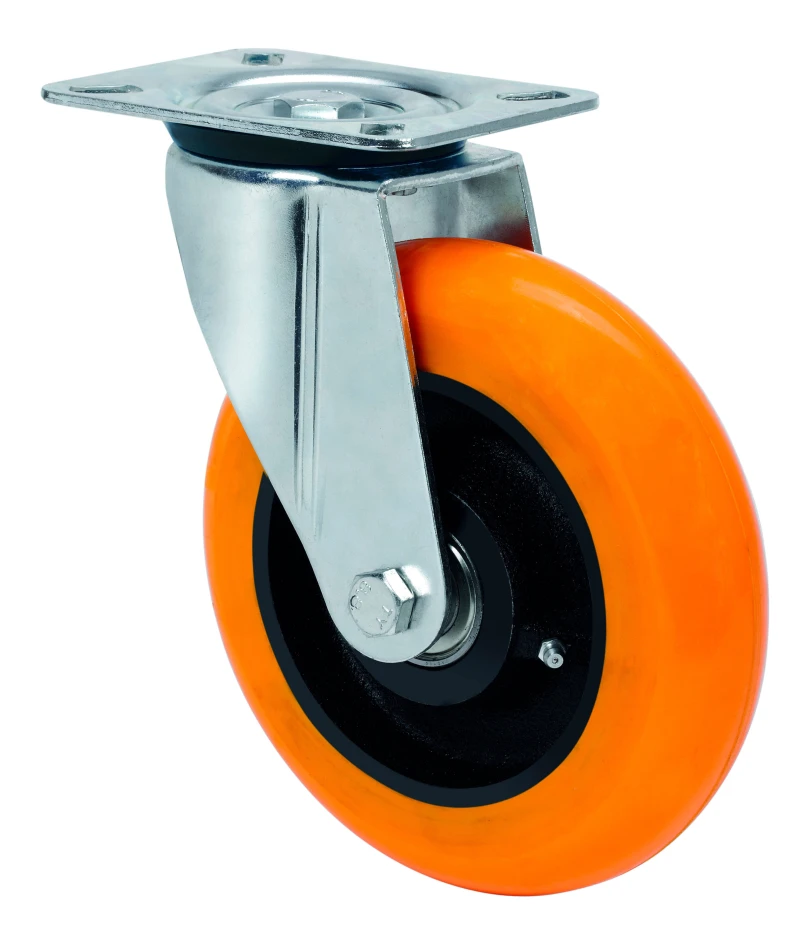 Rueda industrial fija alta carga poliuretano Alex