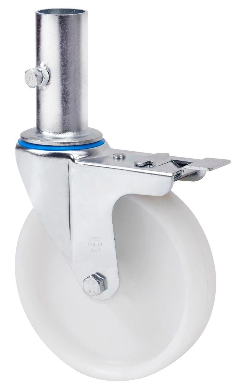 Rueda para andamio giratoria con freno nylon Alex
