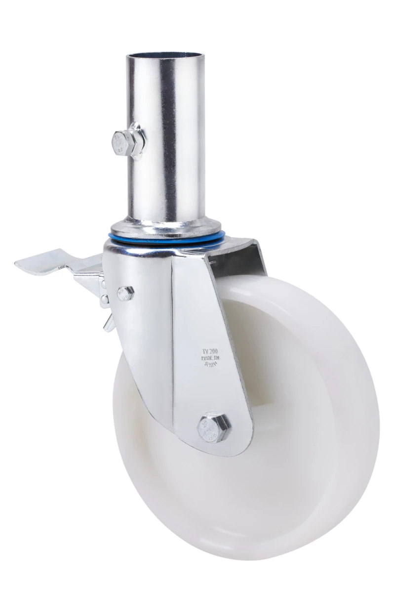 Rueda para andamio giratoria con freno nylon Alex