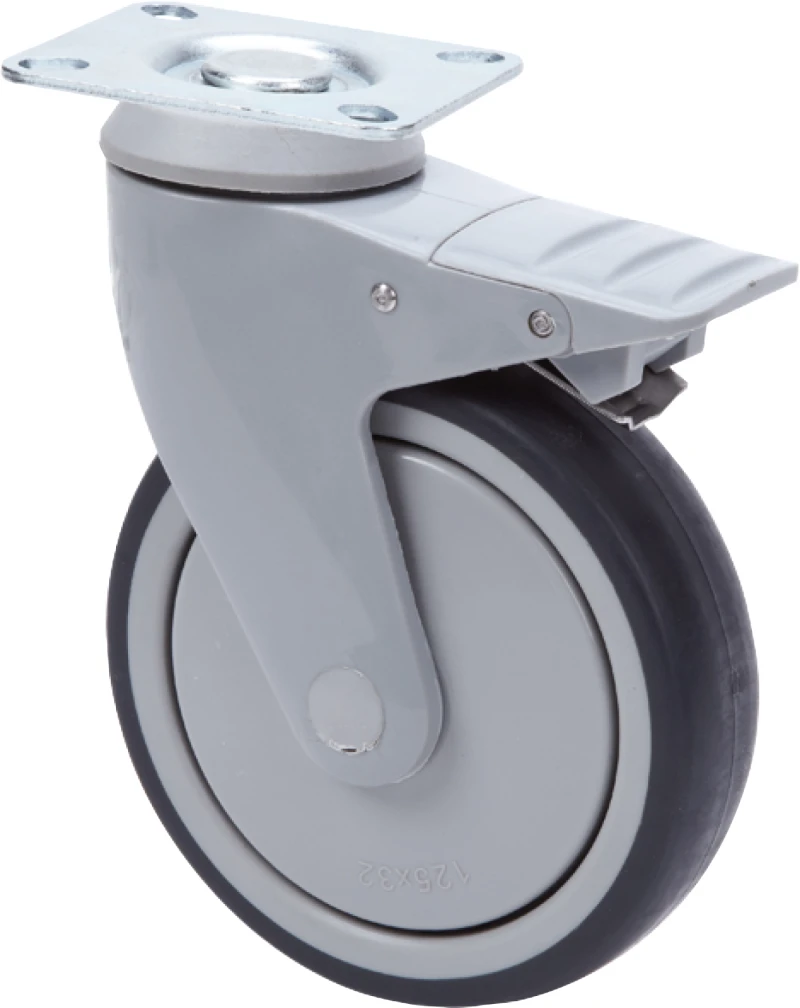 Rueda hospital giratoria con freno poliuretano Alex