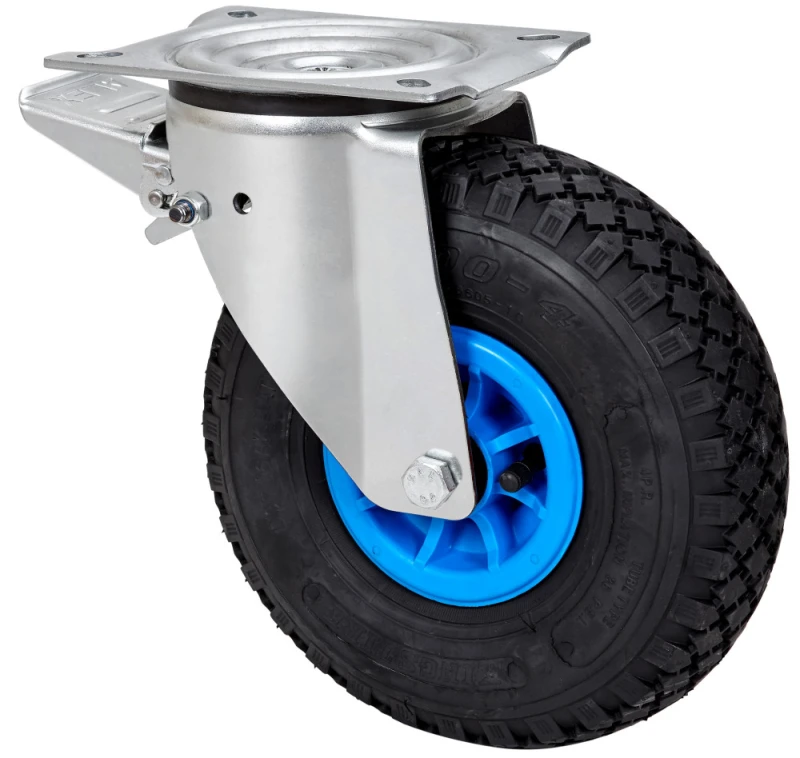 Rueda media carga  industrial agujero goma gris inyectada Alex