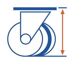 Altura total platina rueda doble