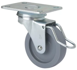 Rueda mueble auxiliar giratoria con freno polipropileno Alex