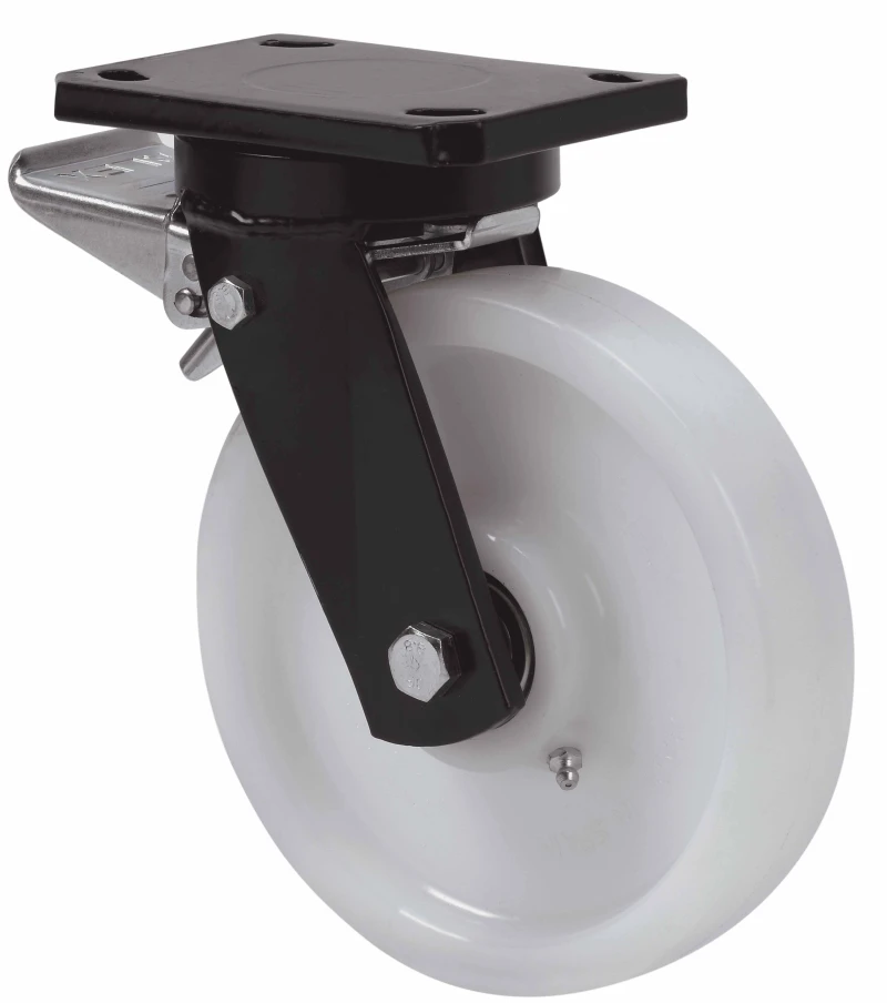 Rueda industrial con freno alta carga nylon Alex
