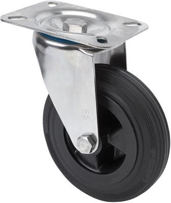 Rueda inoxidable giratoria goma Alex