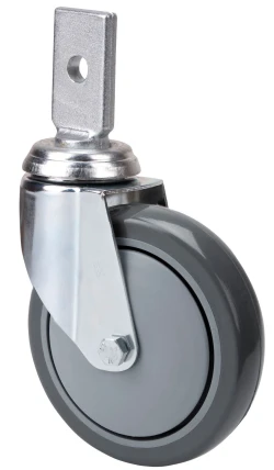Rueda para carros de supermercado giratoria goma gris inyectada  Alex
