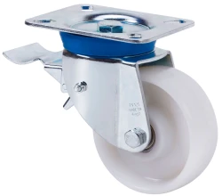 Rueda industrial giratoria con freno alta carga nylon Alex