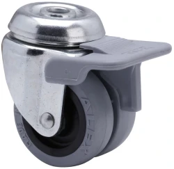 Rueda mueble auxiliar giratoria con freno goma Alex