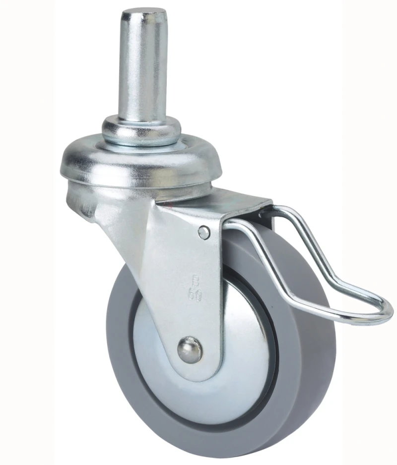 Rueda mueble auxiliar giratoria con freno polipropileno Alex