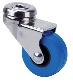Rueda para muebles auxiliares decoración expositores agujero poliuretano inyectado azul Alex